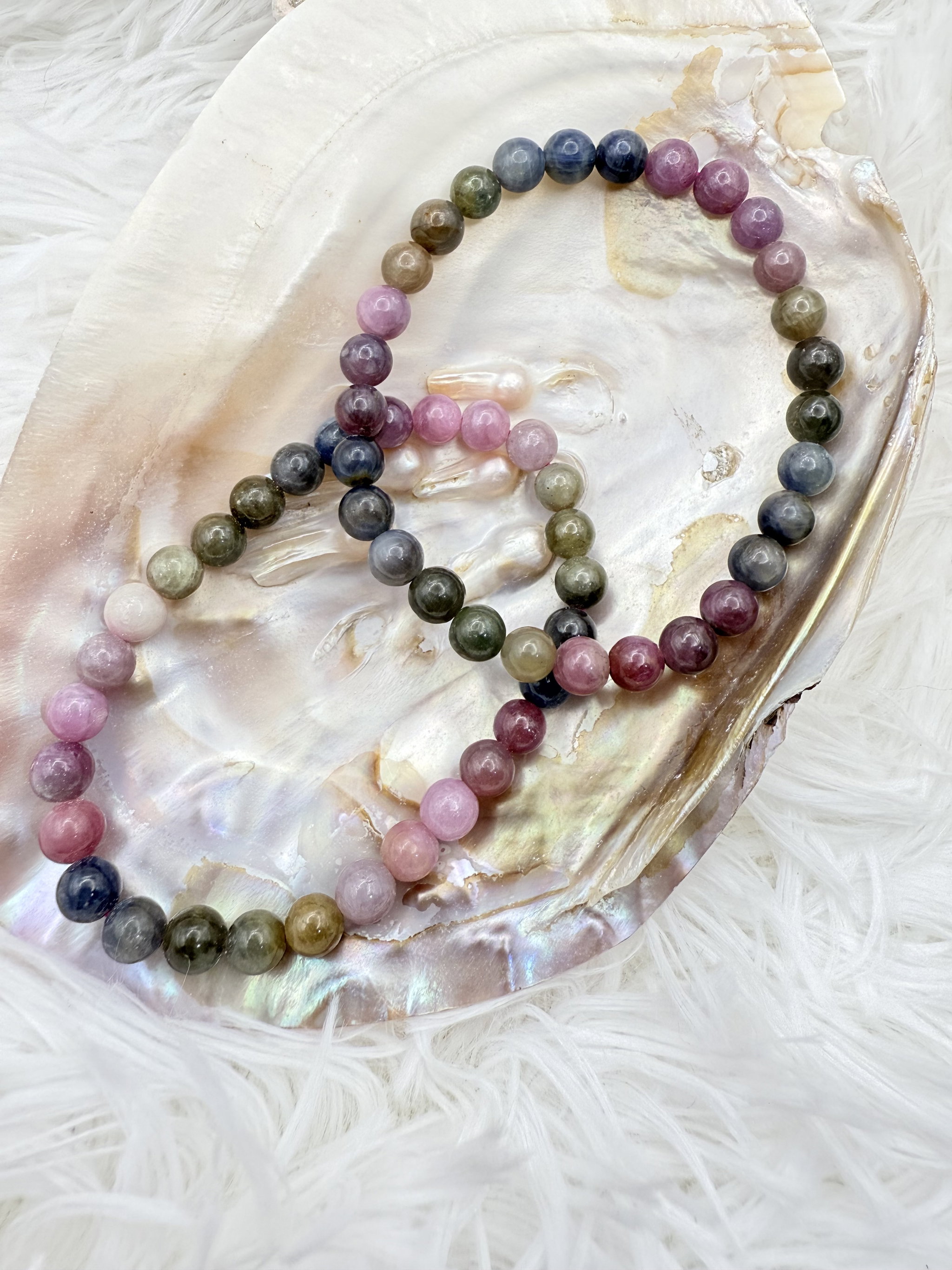 Ruby Emerald Sapphire Bracelet 7mm_0