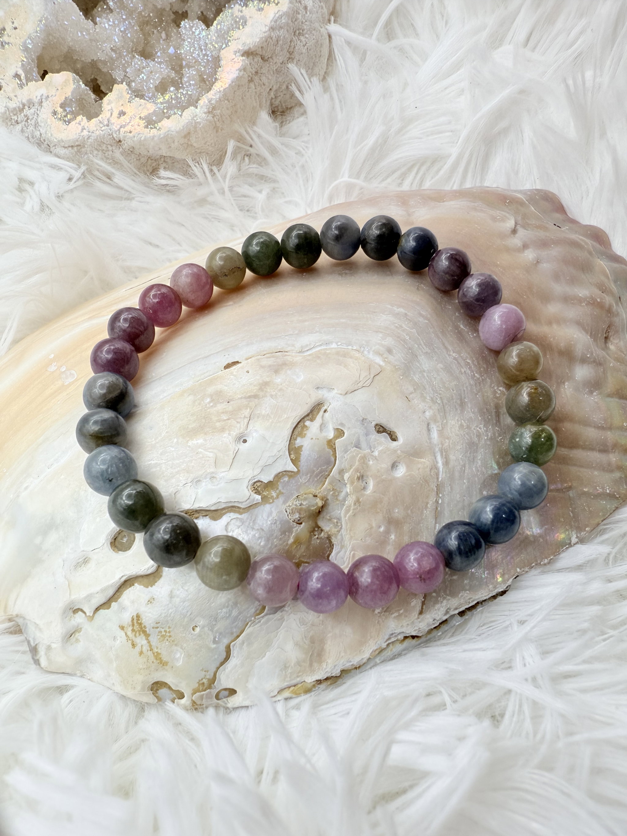Ruby Emerald Sapphire Bracelet 7mm_3