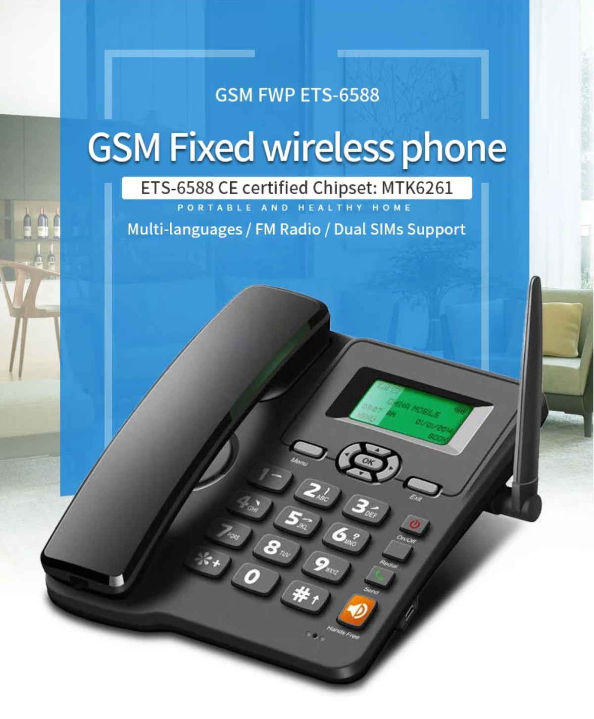 GSM Desk Fixed Wireless Phone_2