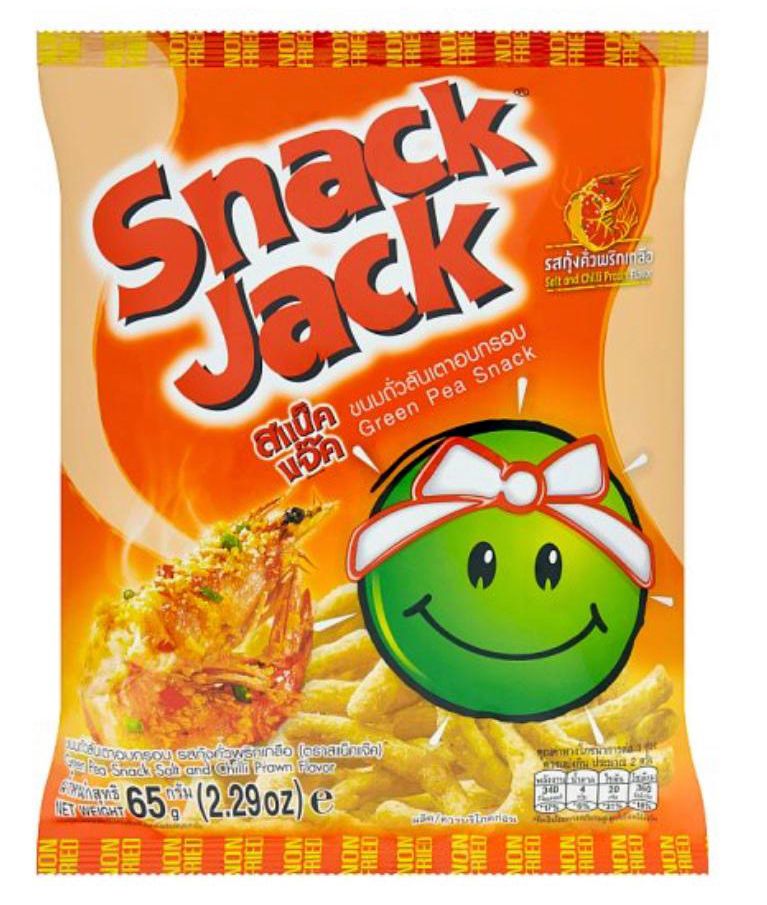 Snack Jack Salt and Chilli Prawn Flavor Green Pea Snack 65g._0
