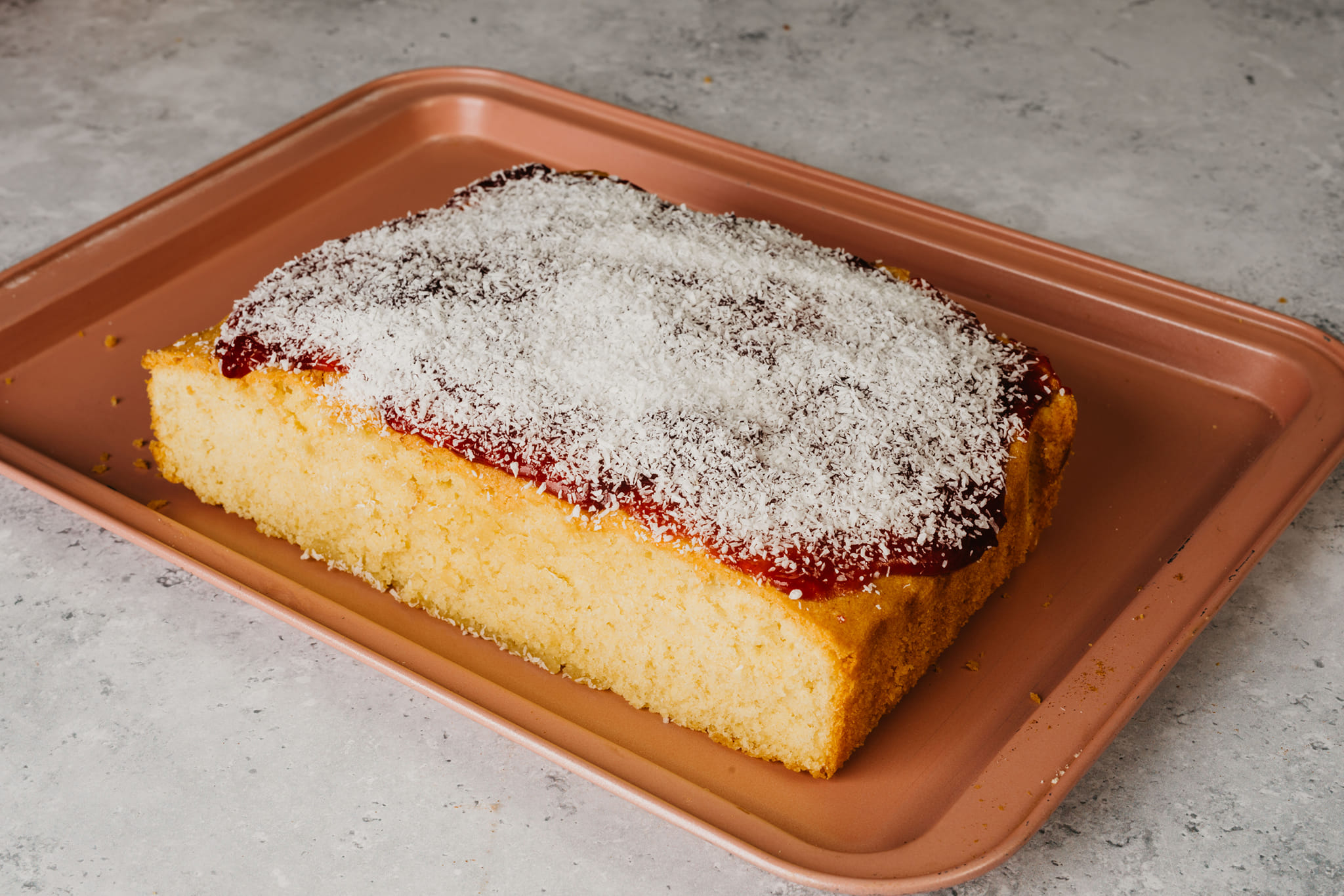 Old School Jam and Coconut Cake (12 individual Pieces)_0