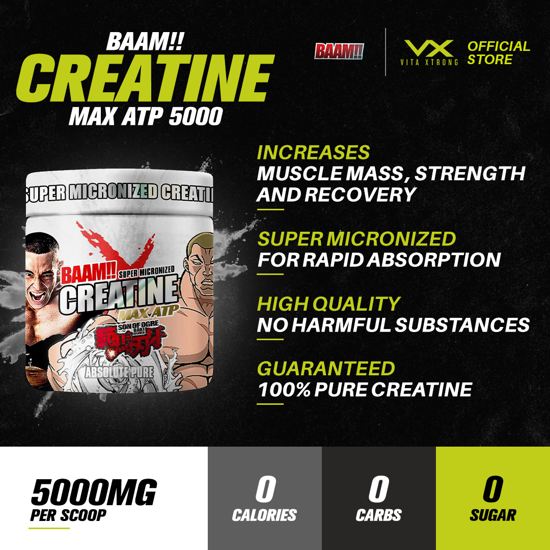 BAAM!! Creatine Monohydrate MAX ATP 500 (300g) | Super Micronized Powder, Muscle Strength & Recovery_2