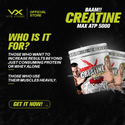 BAAM!! Creatine Monohydrate MAX ATP 500 (300g) | Super Micronized Powder, Muscle Strength & Recovery