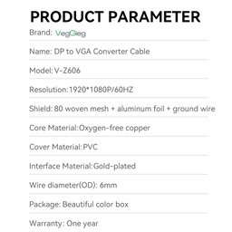 VGA to HDMI M/M Cable 1.5M 