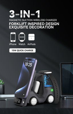 Chargeur Magnétique sans Apple 3n1 en forme de voiture