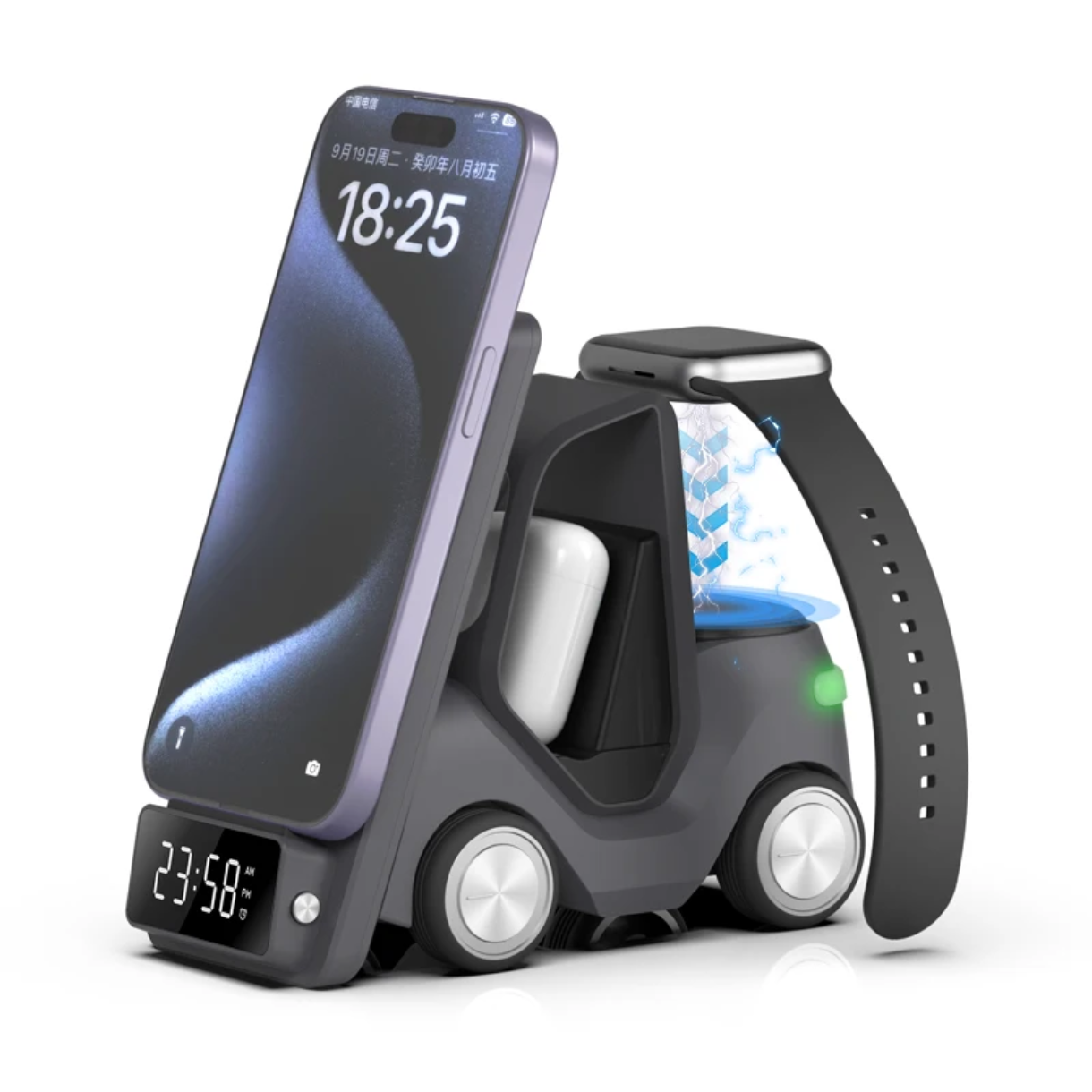 Chargeur Magnétique sans Apple 3n1 en forme de voiture_6