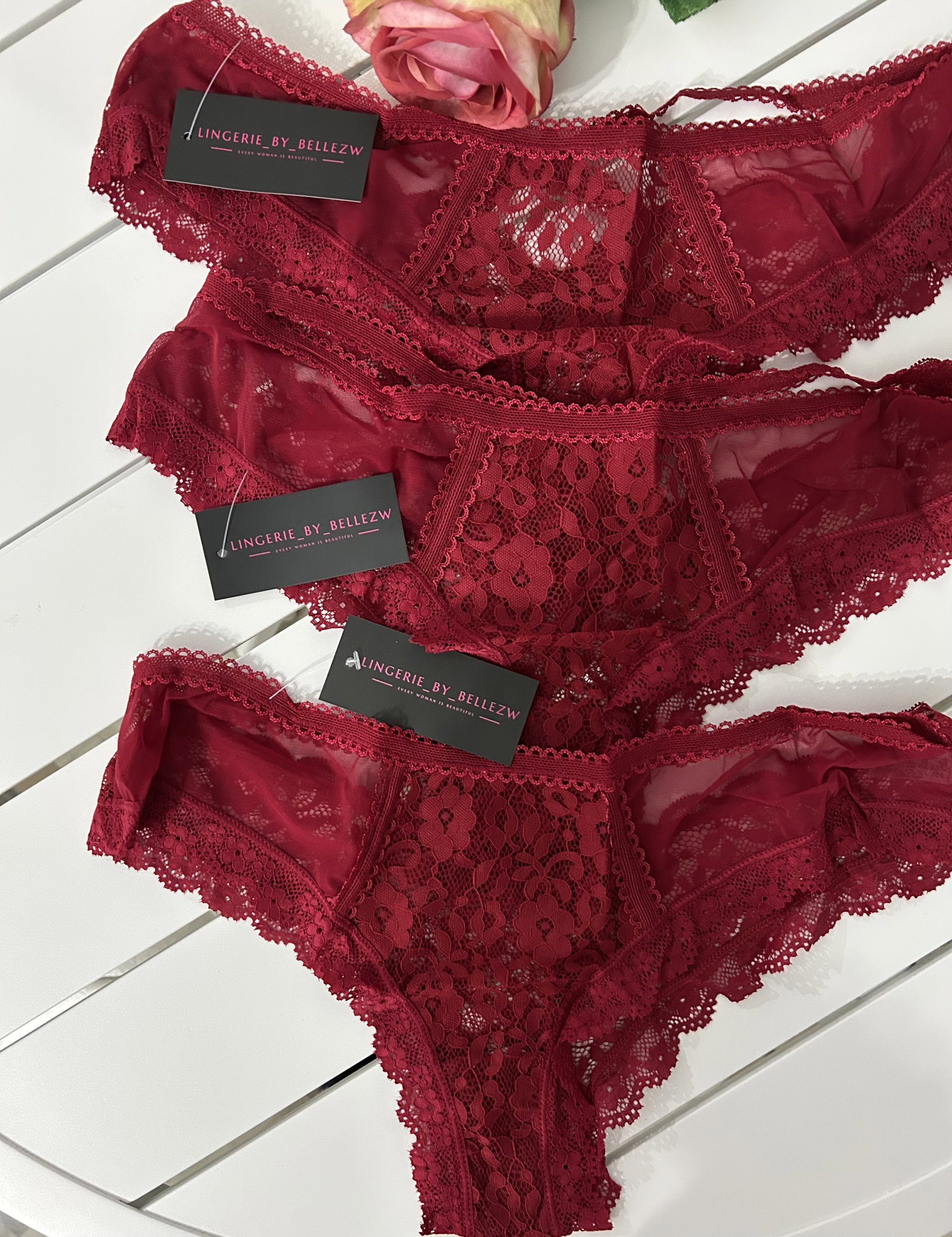 soft lace panty- Burgundy_0