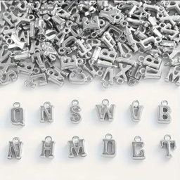 Alphabet letter charms - Silver