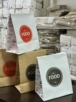 DELIVERY TAKEOUT BAGS - GENERIC DESIGN / “FOOD TO GO” BROWN & RED - 2 SIZES 