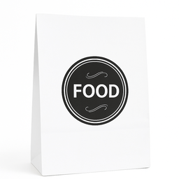 DELIVERY TAKEOUT BAGS - GENERIC DESIGN / “FOOD TO GO” WHITE & BLACK  - 2 SIZES 