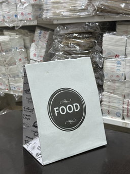 DELIVERY TAKEOUT BAGS - GENERIC DESIGN / “FOOD TO GO” WHITE & BLACK  - 2 SIZES 