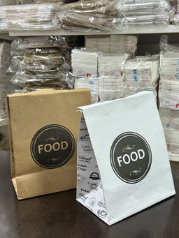 DELIVERY TAKEOUT BAGS - GENERIC DESIGN / “FOOD TO GO” WHITE & BLACK  - 2 SIZES 