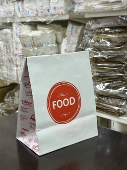 DELIVERY TAKEOUT BAGS - GENERIC DESIGN / “FOOD TO GO” WHITE & RED - 2 SIZES 