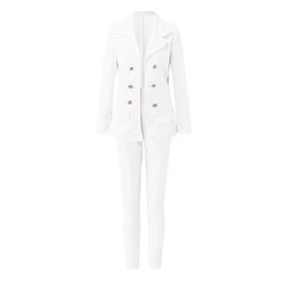 C8025 Wholesale Customized Office Long Sleeve Blazers Ladies Women Blazers Formal Two Piece Pants Set Women