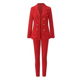 C8025 Wholesale Customized Office Long Sleeve Blazers Ladies Women Blazers Formal Two Piece Pants Set Women