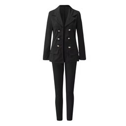 C8025 Wholesale Customized Office Long Sleeve Blazers Ladies Women Blazers Formal Two Piece Pants Set Women