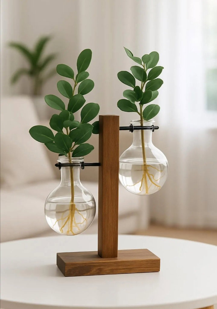 Hydroponic glass vases