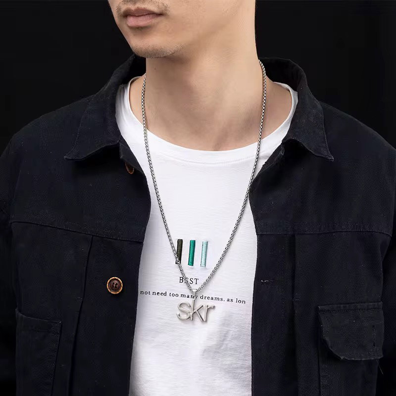 Wholesale Variety Of Pendant Shape Jewelry Titanium Steel Women's Sweater Chain Accessories Men's Hip-hop Style Pendant Necklace_2