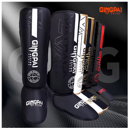 Boxing Shin Guards 2 Pcs Red GINGPAI MMA , Muay Thai , Kick Boxing , Karate , Protective Gear 