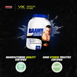 BAAM!!™ Casein Protein 4lbs (1.8kg) | Slow Release Night Protein • Lean Muscle Recovery • Lab-Tested Micellar Protein