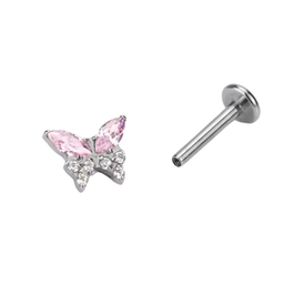 Labret mariposa rosa