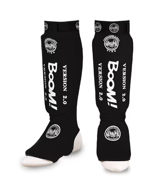 Shin Guard Gingpai (Blue/Red)  Boxing / MMA /Muay Thai / Martial Arts ankle protector foot protection TKD kickboxing pad Muay thai Training Leg support protectors_1