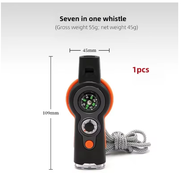 Outdoor Camping 7-In-1 Multi-Function Whistle (Survival and Safety Whistle) For Hiking._4