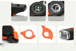 Outdoor Camping 7-In-1 Multi-Function Whistle (Survival and Safety Whistle) For Hiking.