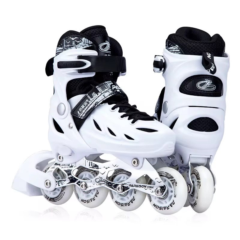Hot Sale Custom Adjustable Inline Roller Skates Light up 4 Wheels Skates Inline Durable Hard Boot Patines Free Skate Shoes_1