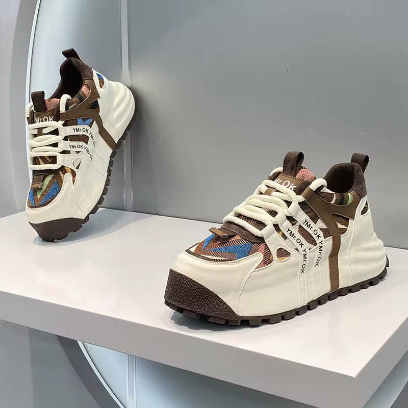 New Design Spring Autumn Retro Thick Insole Shoes Plus Size Breathable Soft Walking Summer Sports Running Men's Sneakers Shoes_1