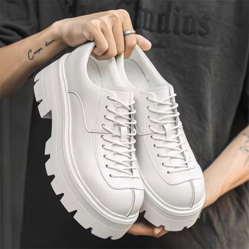 24312-J New Trend Men's Lace up Casual Round Toe Platform Shoes