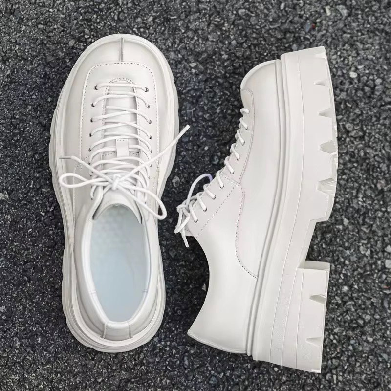 24312-J New Trend Men's Lace up Casual Round Toe Platform Shoes_2