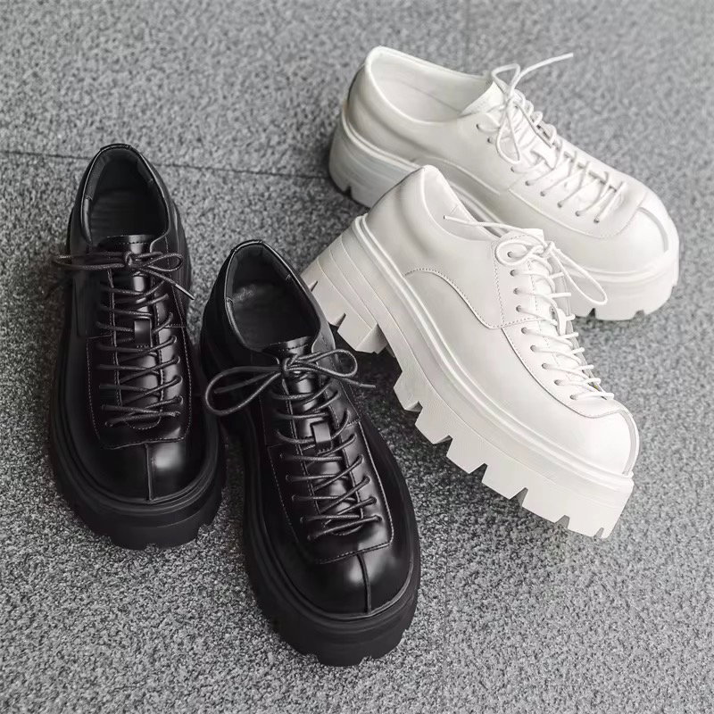 24312-J New Trend Men's Lace up Casual Round Toe Platform Shoes_3