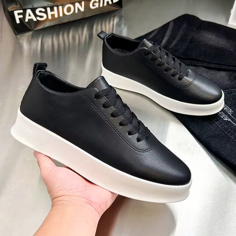 Mens Casual Lightweight Sports Running Shoes One Foot Sliding Board PU Insole Lazy Sports Lace Shoes Foreign Trade Cross-Border_0