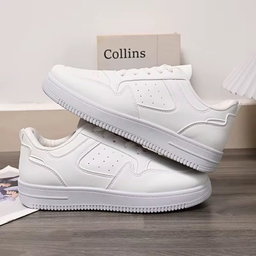 Men's New Breathable White Shoes, Trendy and Versatile Thick Soled Sneakers for Male Students, Casual Board Shoes
