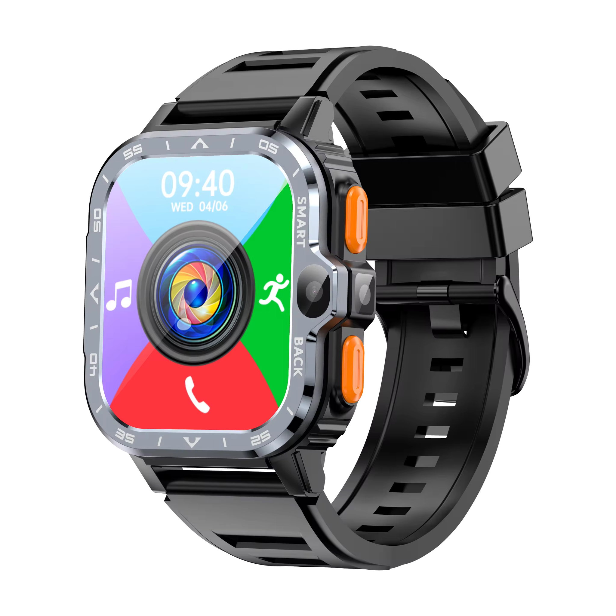 PGD 4G Android Smart Phone Watch RAM 4GB ROM 64GB SIM Card Dual Camera WiFi GPS Waterproof Heart Rate Smartwatch_4