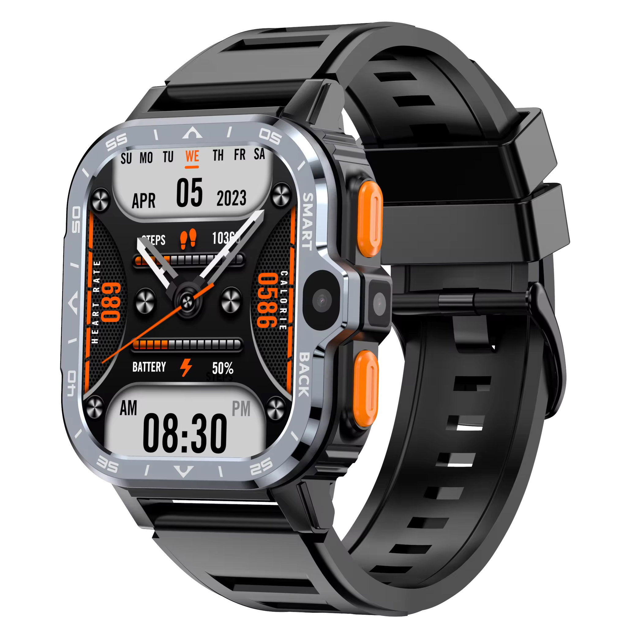 PGD 4G Android Smart Phone Watch RAM 4GB ROM 64GB SIM Card Dual Camera WiFi GPS Waterproof Heart Rate Smartwatch_1