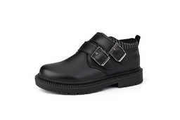 Black Boys Casual Leather Footwear 