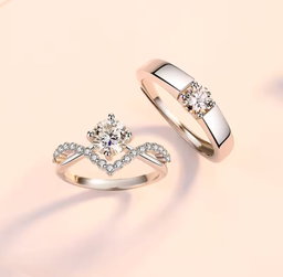  Bague en Argent S925 Pierre précieuse Moissanite 