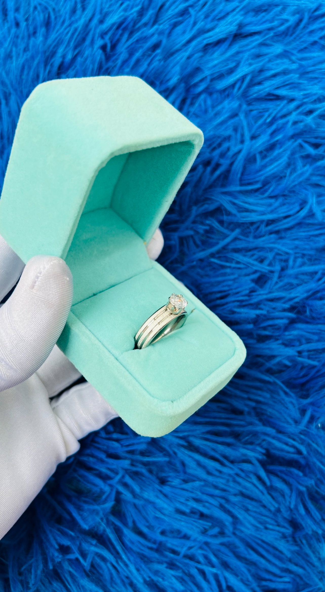 Bague de fiançailles en argent pure S925_0