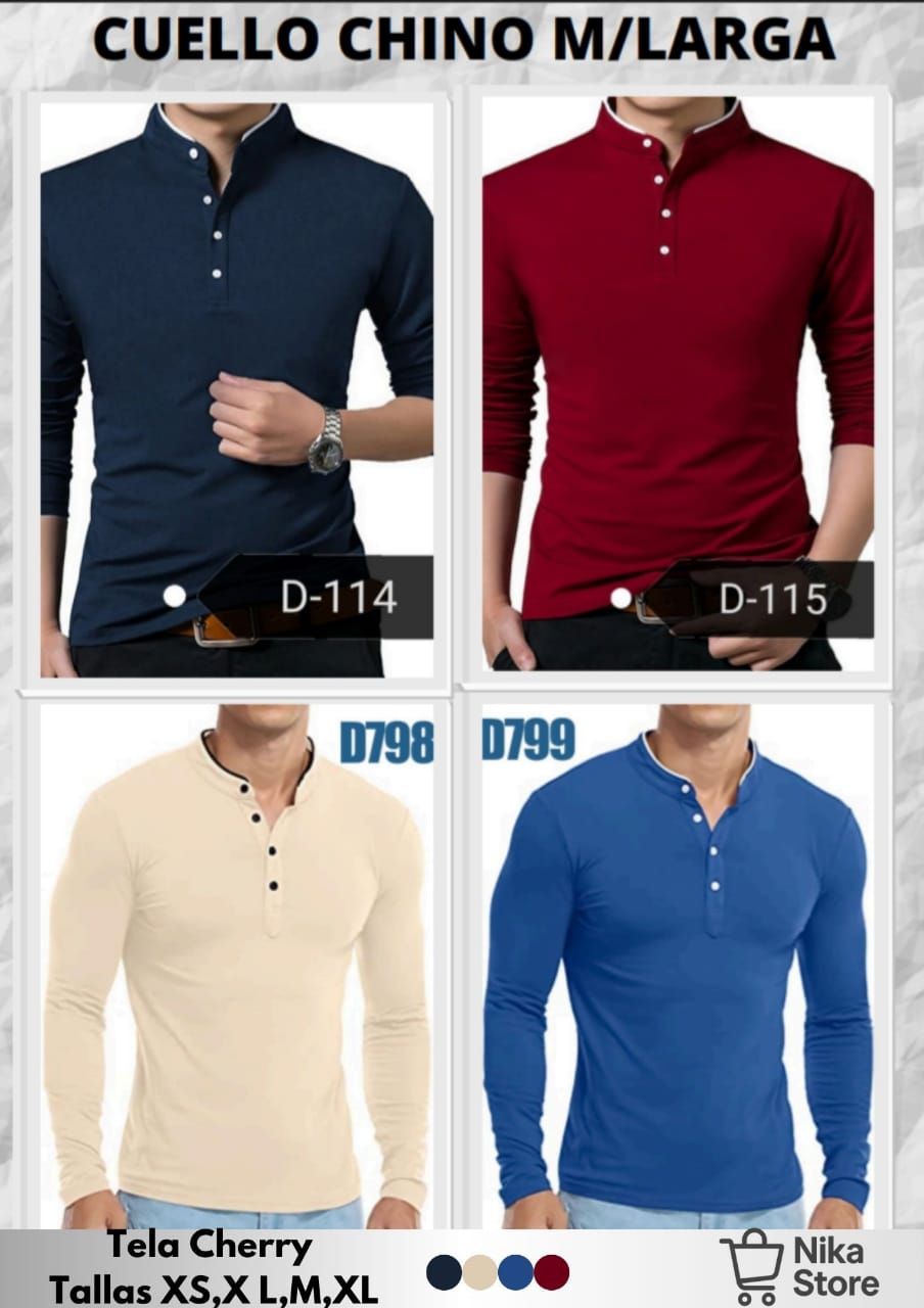 Camisa Cuello Chino M/ Larga