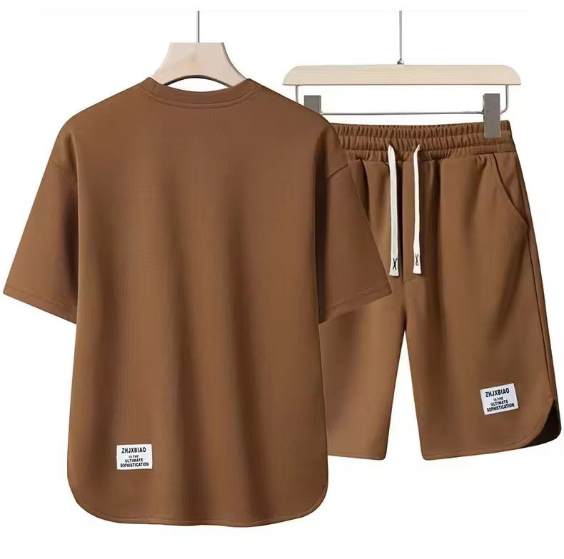 New Men's Casual Summer Short-sleeved Suit Breathable Quick Dry Fashion Clothes Solid Color Shirt Short Custom Wholesale_2
