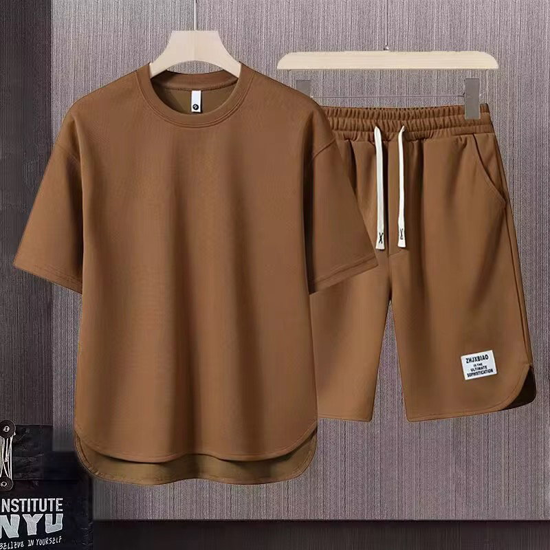 New Men's Casual Summer Short-sleeved Suit Breathable Quick Dry Fashion Clothes Solid Color Shirt Short Custom Wholesale_0