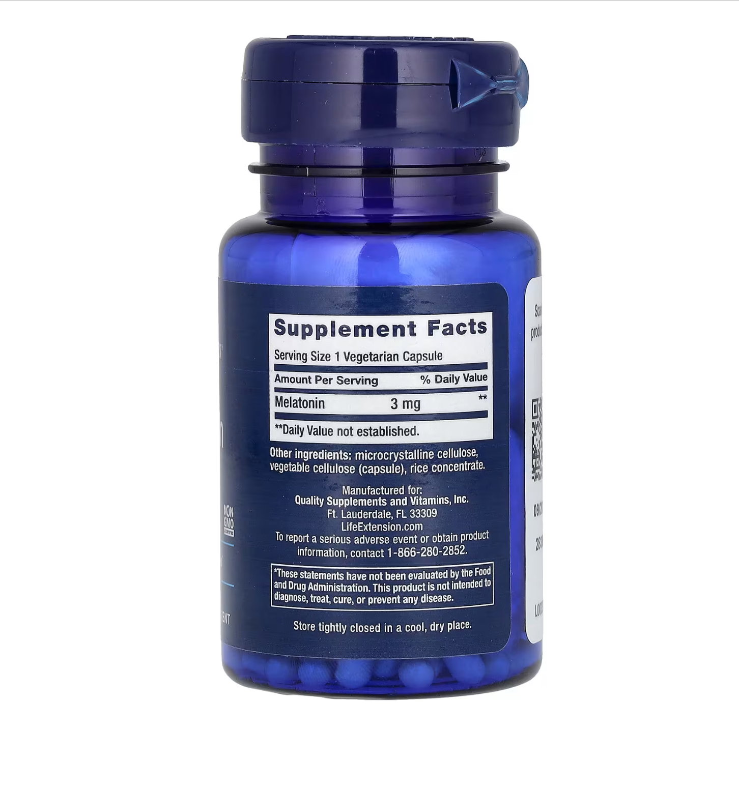 Melatonina, 3 mg, 60 cápsulas vegetales_1