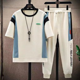 High Quality Summer Youth Fashion Brand Casual Sports Two-piece Set Boys' Short Sleeved and Long Pants Set