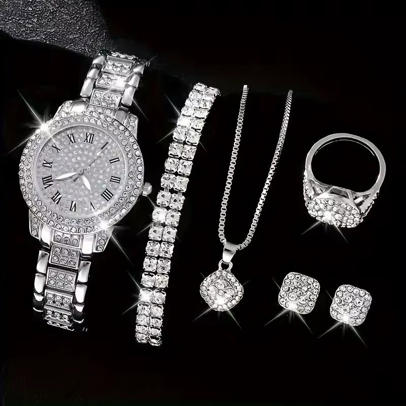 Best Selling Luxury Women's Quartz Watch Full Diamond Bracelet Roman Numeral Alloy Case-Casual Style 32mm Dial Diameter Hangzhou