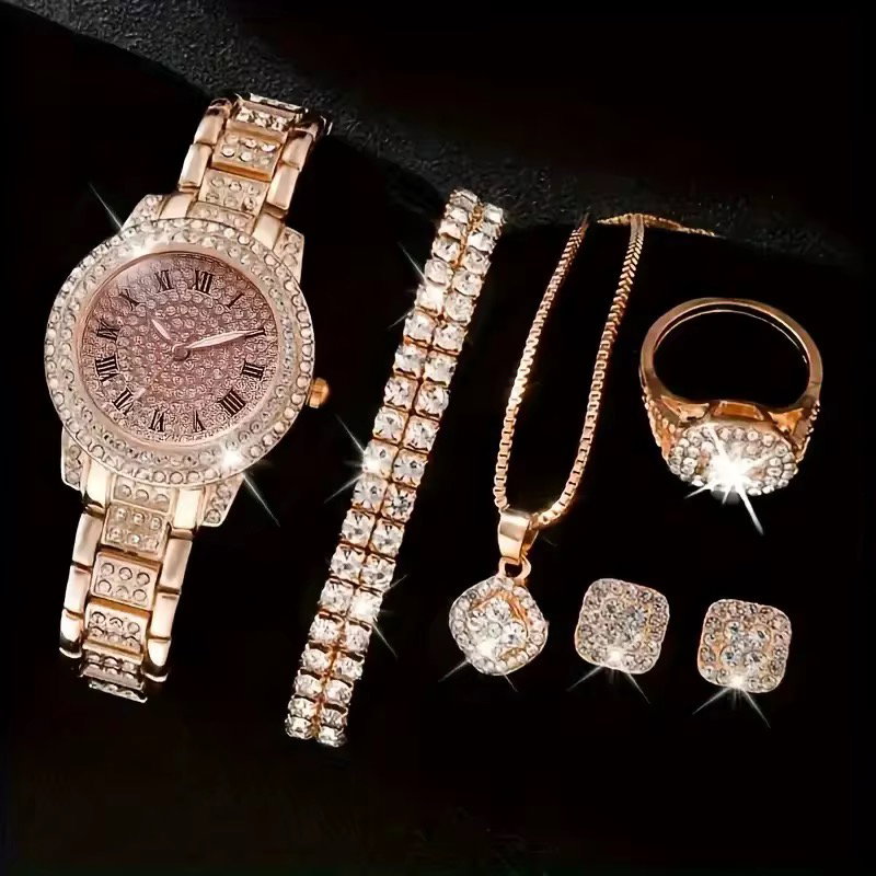 Best Selling Luxury Women's Quartz Watch Full Diamond Bracelet Roman Numeral Alloy Case-Casual Style 32mm Dial Diameter Hangzhou_1