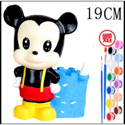 Children's Coin Bank /Piggy Bank with Stationary Holder Painting