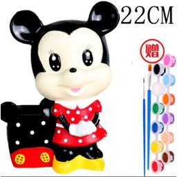 Children's Coin Bank /Piggy Bank with Stationary Holder Painting