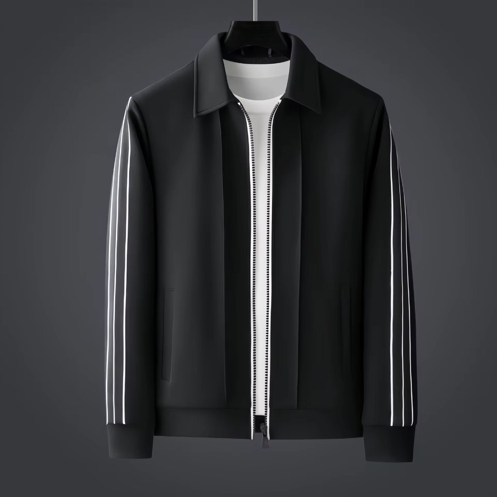 Ohsisa 2025 Spring and Autumn Sports Set Casual Collar Long Sleeve Zipper Cardigan Sweatshirt Loose Sport Two Piece Set_4